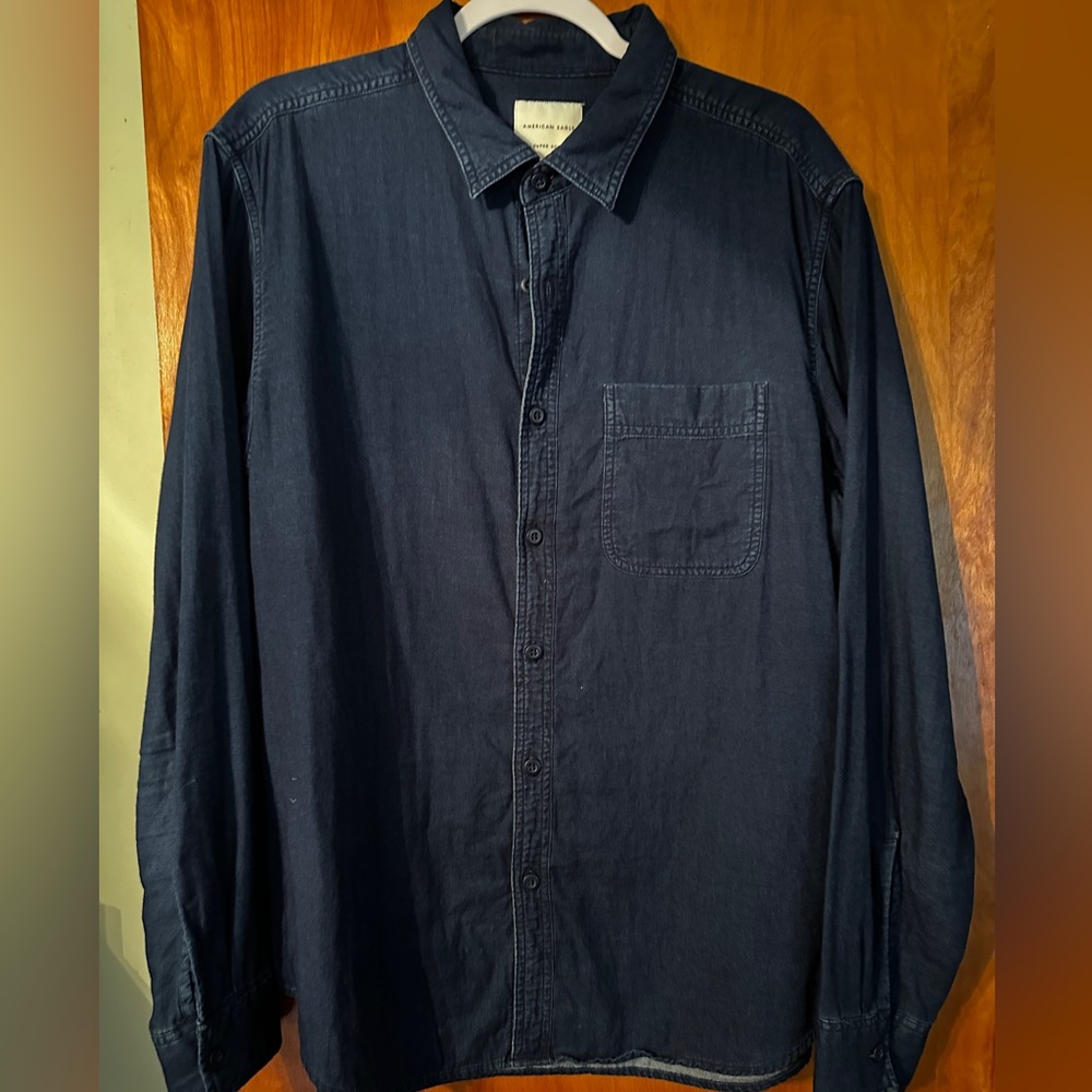 American Eagle Outfitters Navy Button-Up Shirt